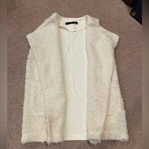 Women's ZARA BASIC Collection Retro long length poodle fur vest